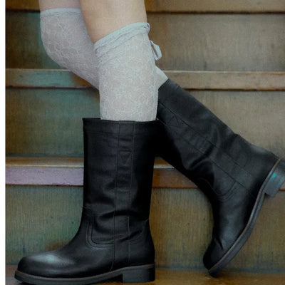 suede mid-heel boots