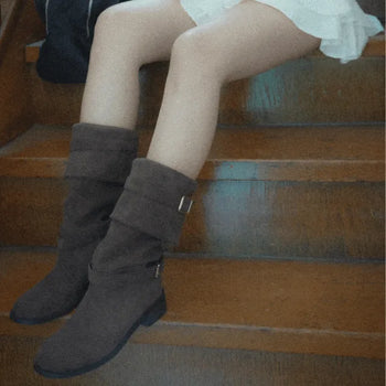 suede long boots