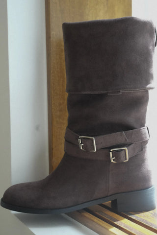 suede long boots