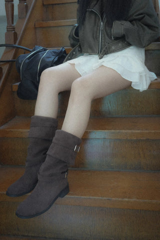 suede long boots