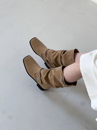 wide suede boots