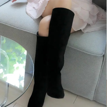 suede wide boots