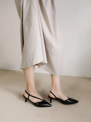 diagonal strap slingback