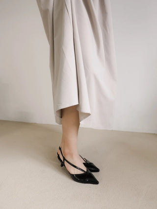 diagonal strap slingback