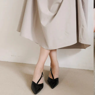 diagonal strap slingback