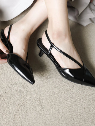 diagonal strap slingback