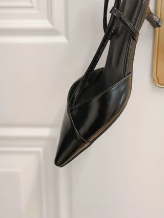 diagonal strap slingback