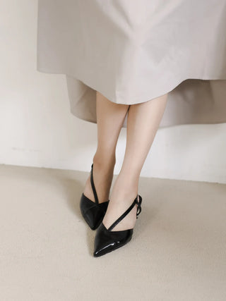 diagonal strap slingback