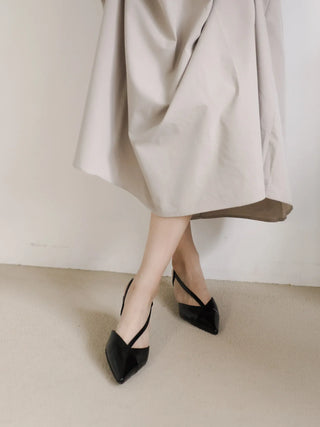 diagonal strap slingback