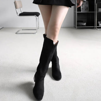 suede long boots