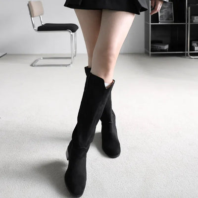 suede long boots