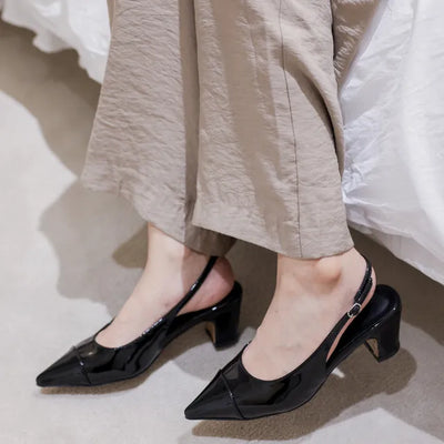enamel stiletto heel