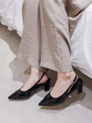 enamel stiletto heel