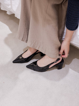 enamel stiletto heel