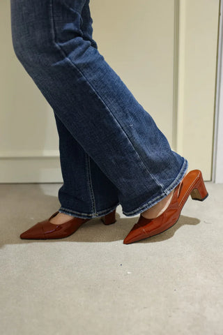 enamel stiletto heel