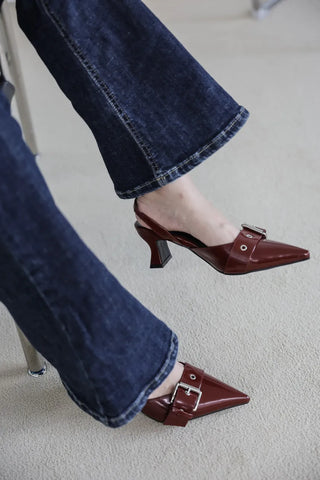 strap slingback heel