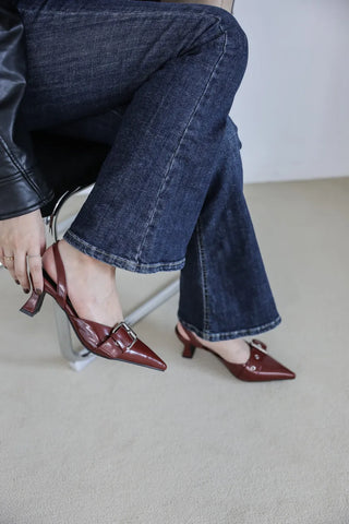 strap slingback heel