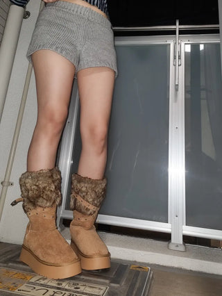 buckle fur boots