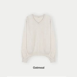 (6 colors) Slim Slit Pattern V-Neck Sweatshirt