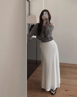 [3 colors] Long skirt