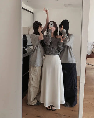 [3 colors] Long skirt