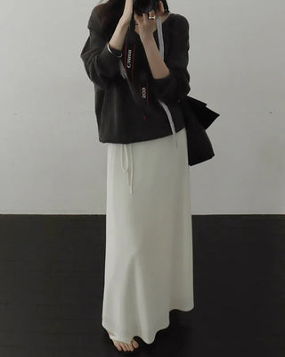 [3 colors] Long skirt