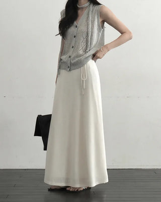 [3 colors] Long skirt