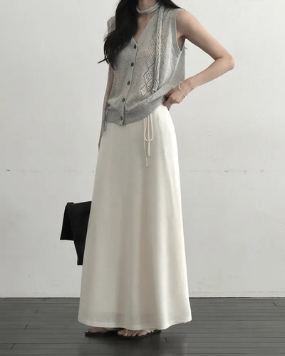 [3 colors] Long skirt