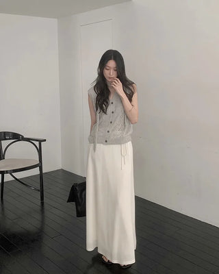 [3 colors] Long skirt