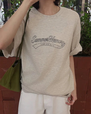 Lettering print short-sleeved T-shirt