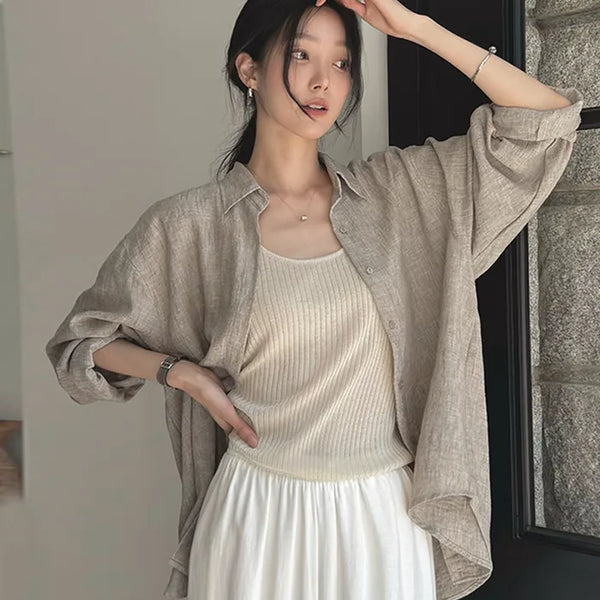[4 colors] Organica Soft Grain Linen Shirt