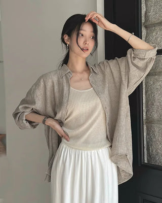 [4 colors] Organica Soft Grain Linen Shirt