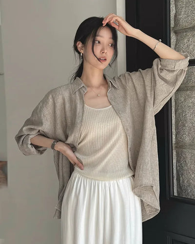 [4 colors] Organica Soft Grain Linen Shirt