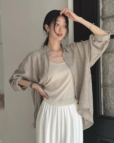 [4 colors] Organica Soft Grain Linen Shirt