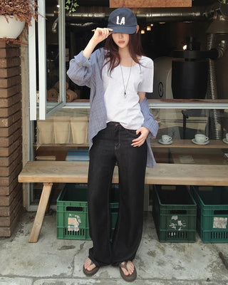 Slow & Susie Flow Fit Stain-Resistant Raw Denim Pants