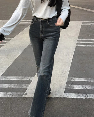 (short/basic/long) Elasticated semi-bootcut pants