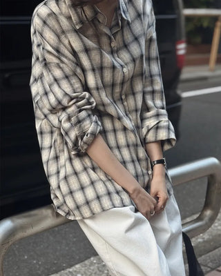 Loose check shirt