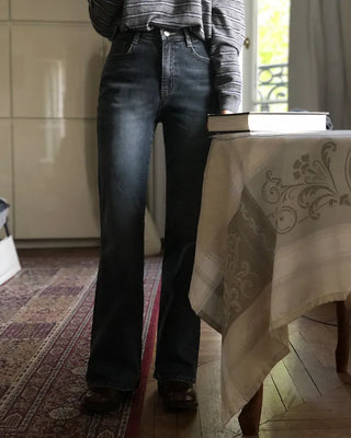 (short/basic/long) Elasticated semi-bootcut pants
