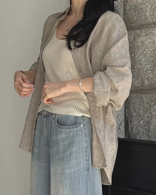 [4 colors] Organica Soft Grain Linen Shirt
