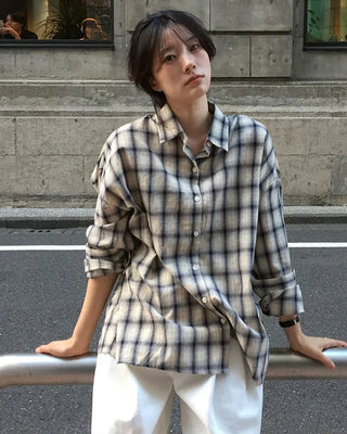 Loose check shirt