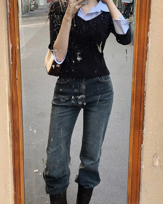 (short/basic/long) Elasticated semi-bootcut pants