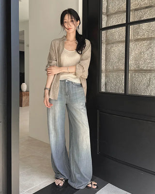 [Length selectable] Slow & Susie Chemistry Summer Wide Denim Pants