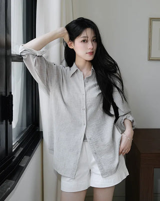 [4 colors] Organica Soft Grain Linen Shirt
