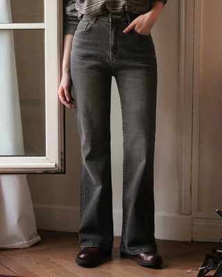 (short/basic/long) Elasticated semi-bootcut pants