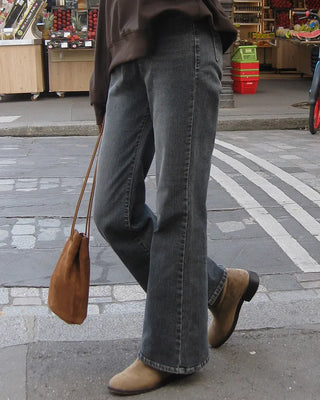 (short/basic/long) Elasticated semi-bootcut pants
