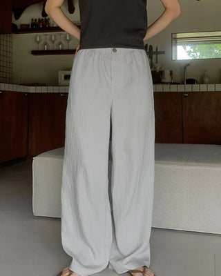 [2 colors] Cool Than Stripe Banding Pants