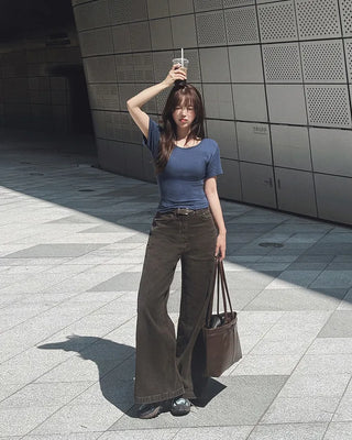 [2 colors] Washed Pigment Dyed T-shirt