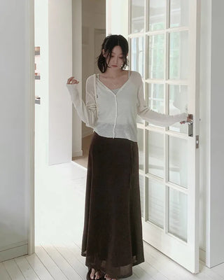 [3 colors] Long skirt