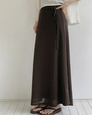 [3 colors] Long skirt