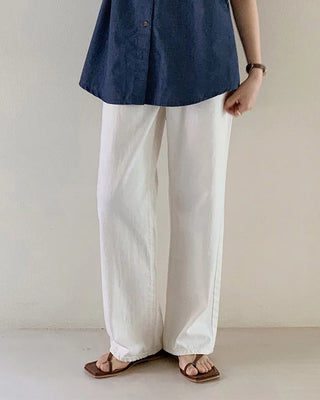 (basic/long) Summer wide white pants - 4 sizes